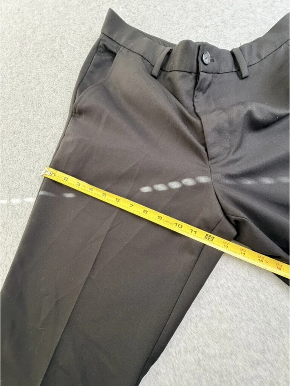 Greg Norman Tasso Ella Mens Dress Pants 32W 30L Black Polyester Flat Front